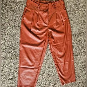 Size 14, Ann Taylor Faux Leather Pants. Comfy and soft inside.